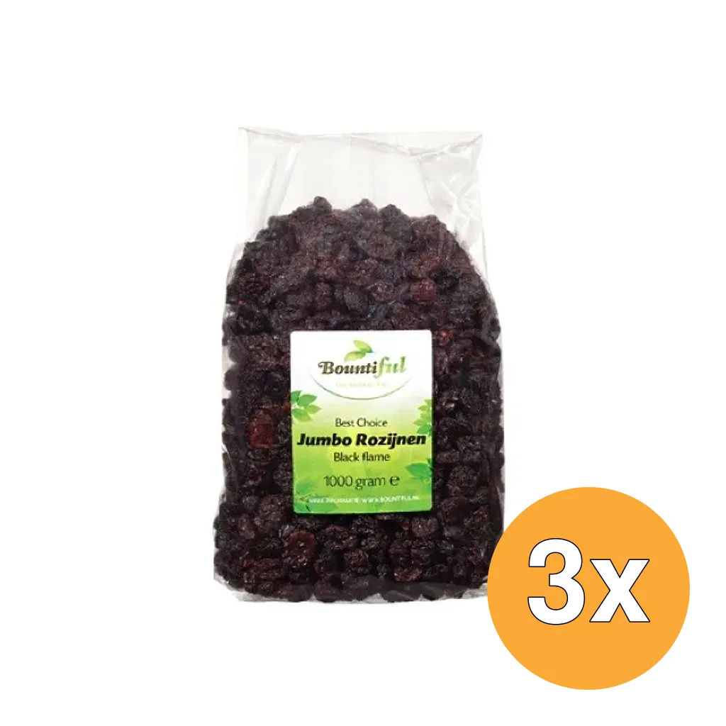 3x Bountiful Rozijnen Jumbo Black Flame (1000 gr)
