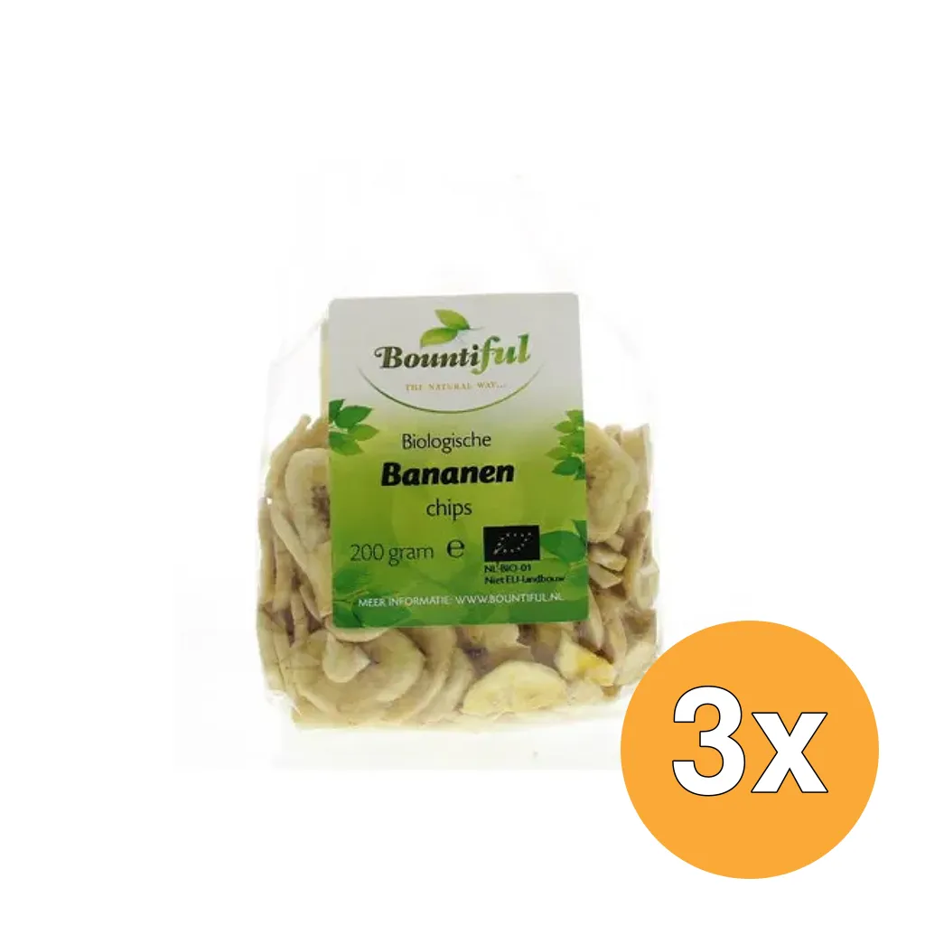 3x Bountiful Bananen Chips Bio (200 gr)