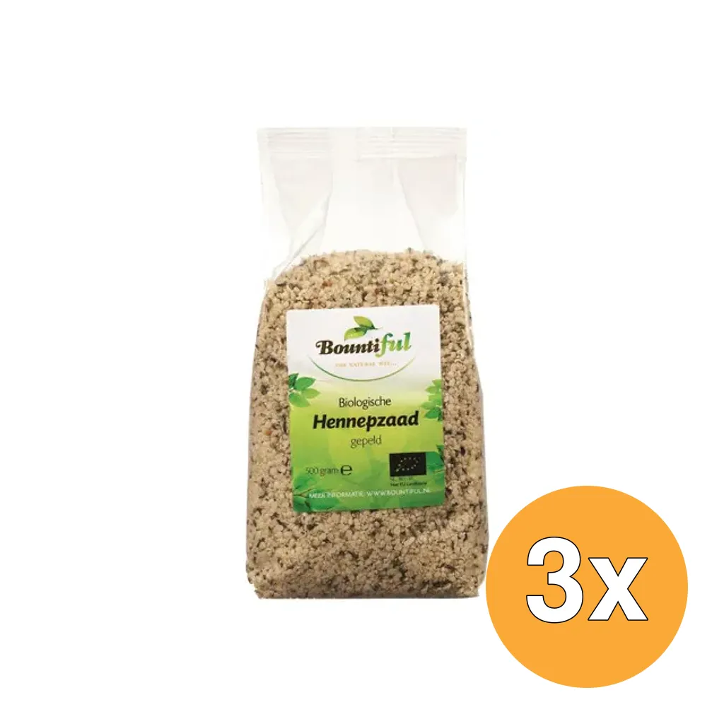 3x Bountiful Hennepzaad Bio (500 gr)