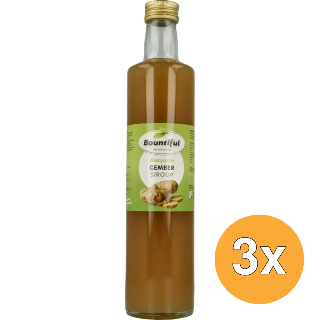 3x Bountiful Gembersiroop Bio (500 ml)