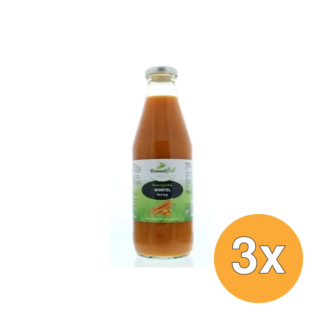 3x Bountiful Wortel oersap bio (750 ml)