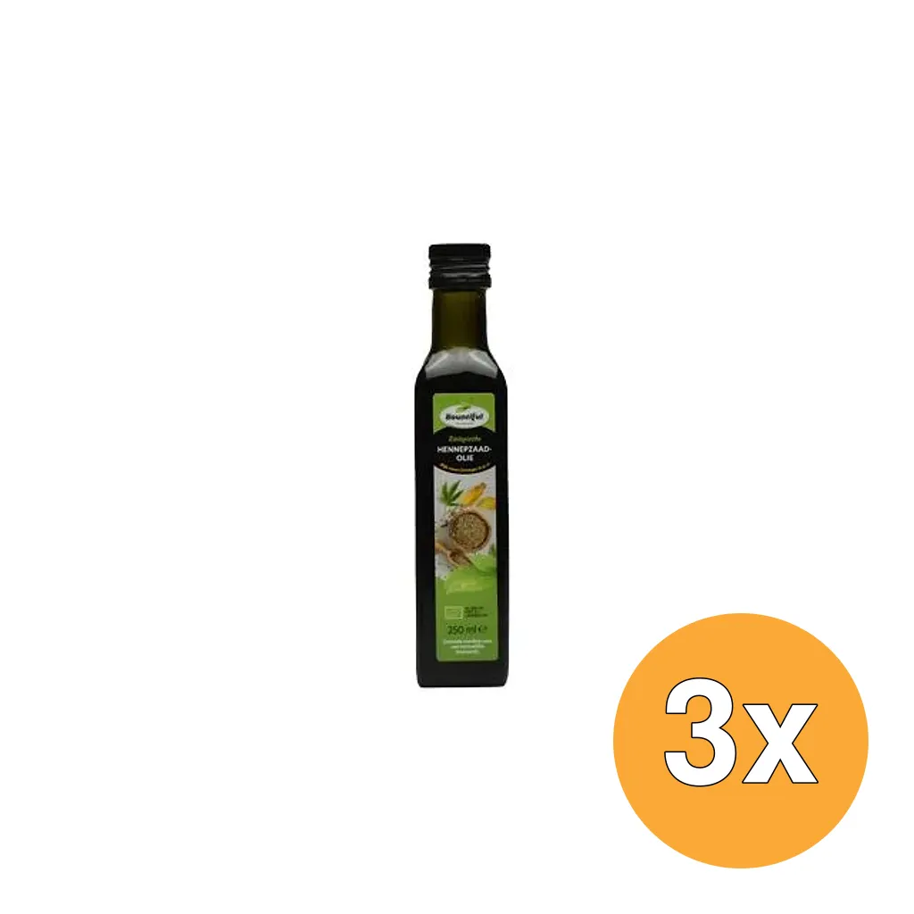 3x Bountiful Hennepzaadolie Omega 3-6-9 Bio (250 ml)