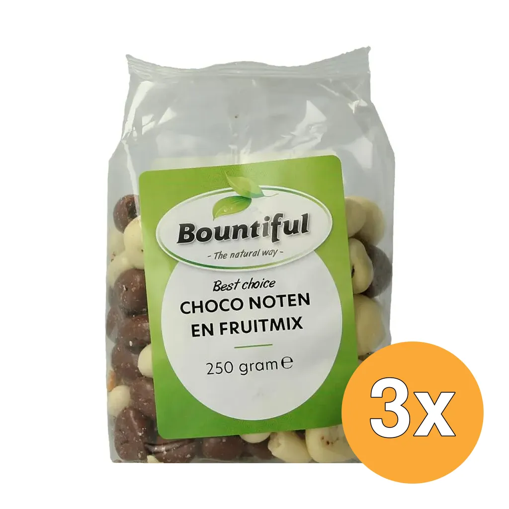 3x Bountiful Choco Noten Fruitmix (250 gr)