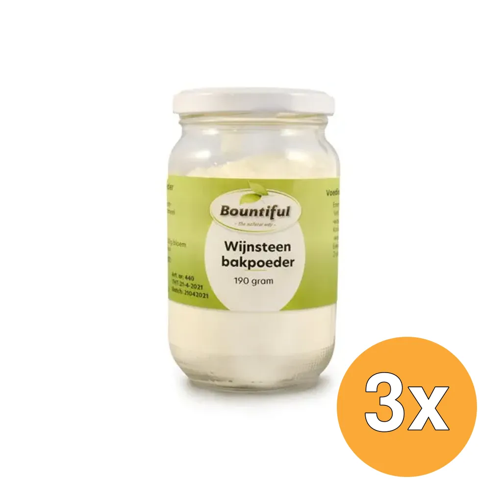 3x Bountiful Wijnsteenbakpoeder (190 gr)