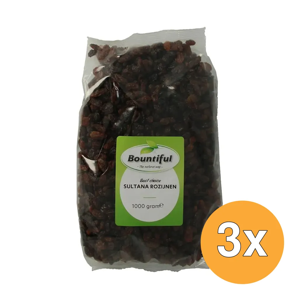3x Bountiful Sultana Rozijnen (1000 gr)