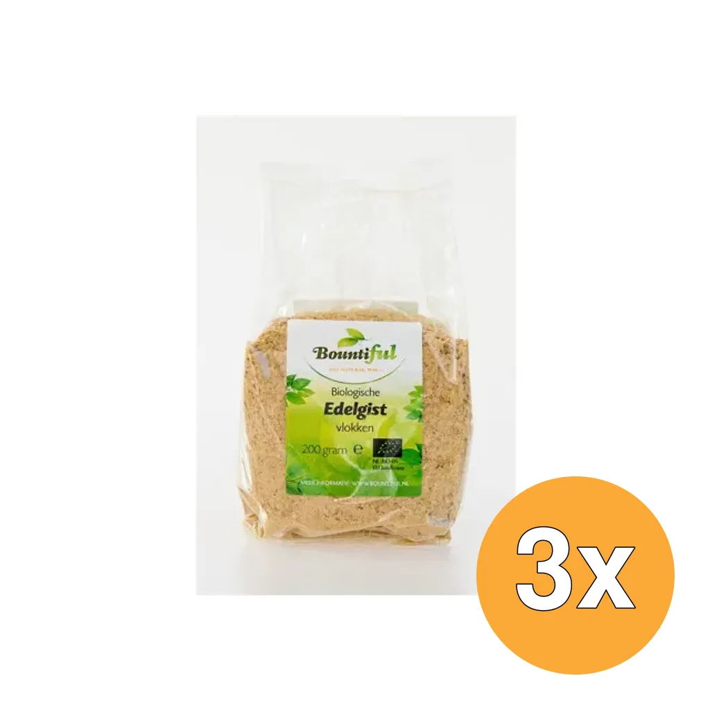 3x Bountiful Edelgistvlokken Bio (200 gr)