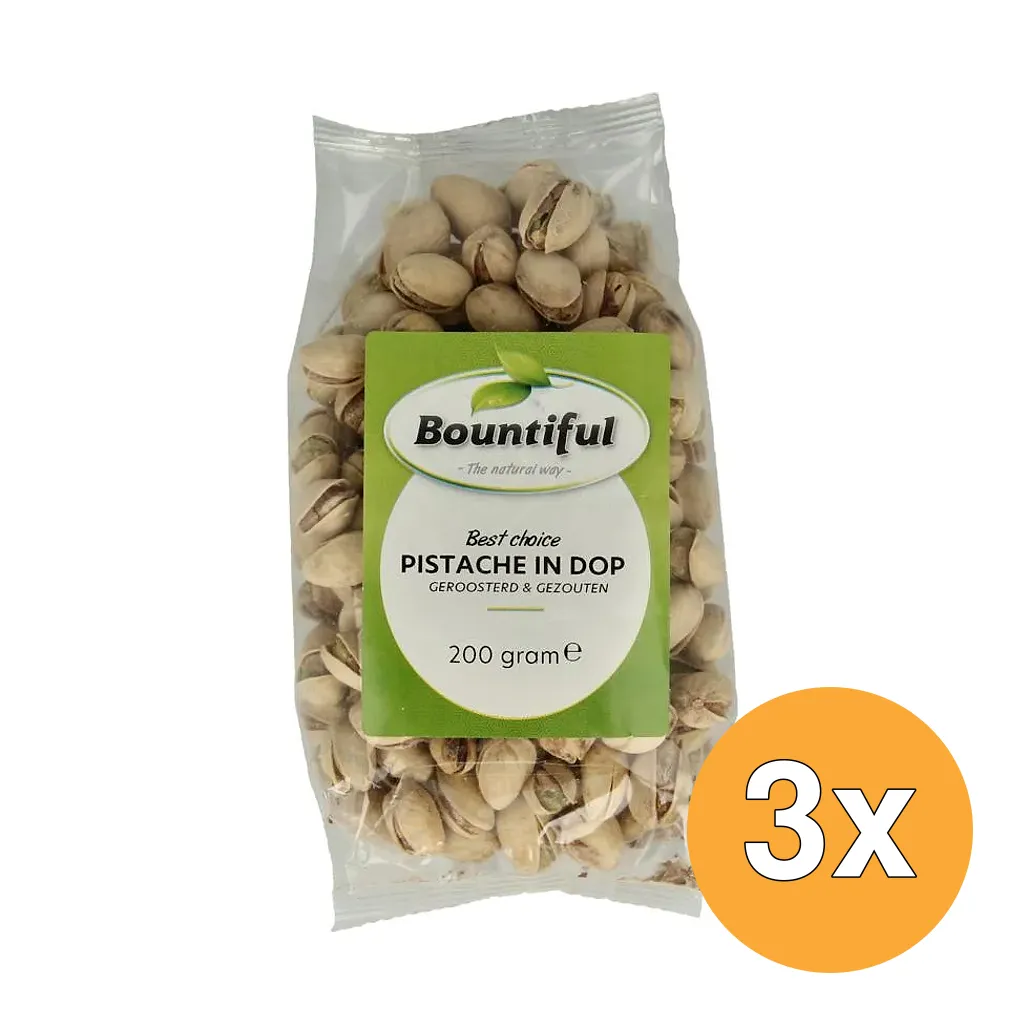 3x Bountiful Pistache In Dop Geroosterd En Gezouten (200 gr)