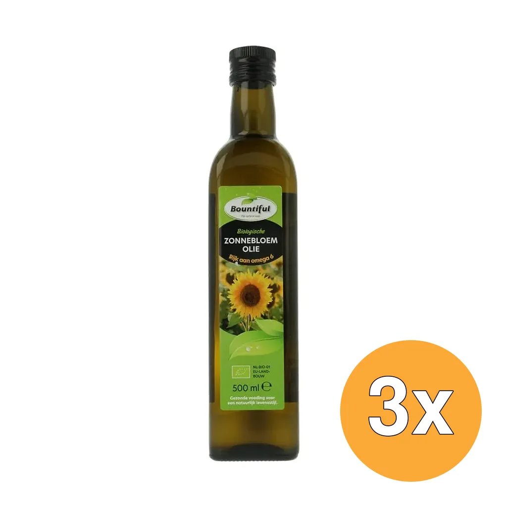 3x Bountiful Zonnebloemolie Bio (500 ml)