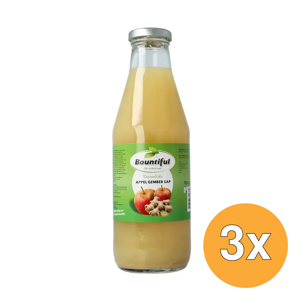 3x Bountiful Appel-gember Sap (750 ml)