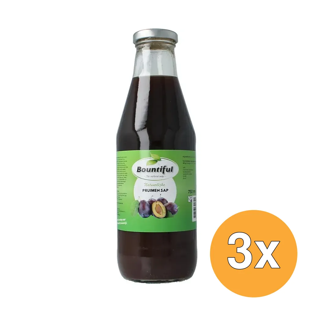 3x Bountiful Pruimen op Sap Bio (750 ml)