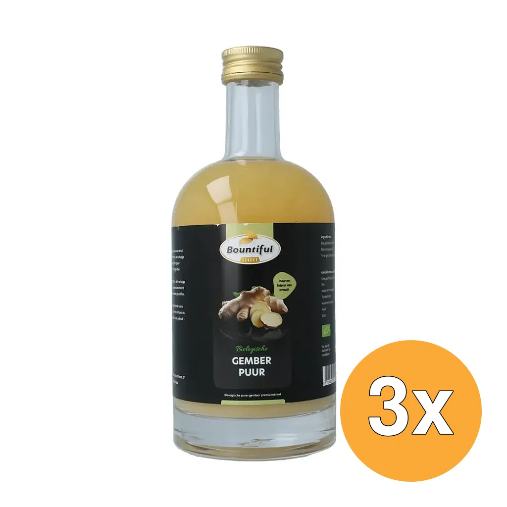 3x Bountiful Select Gember Sap Puur Bio (500 ml)