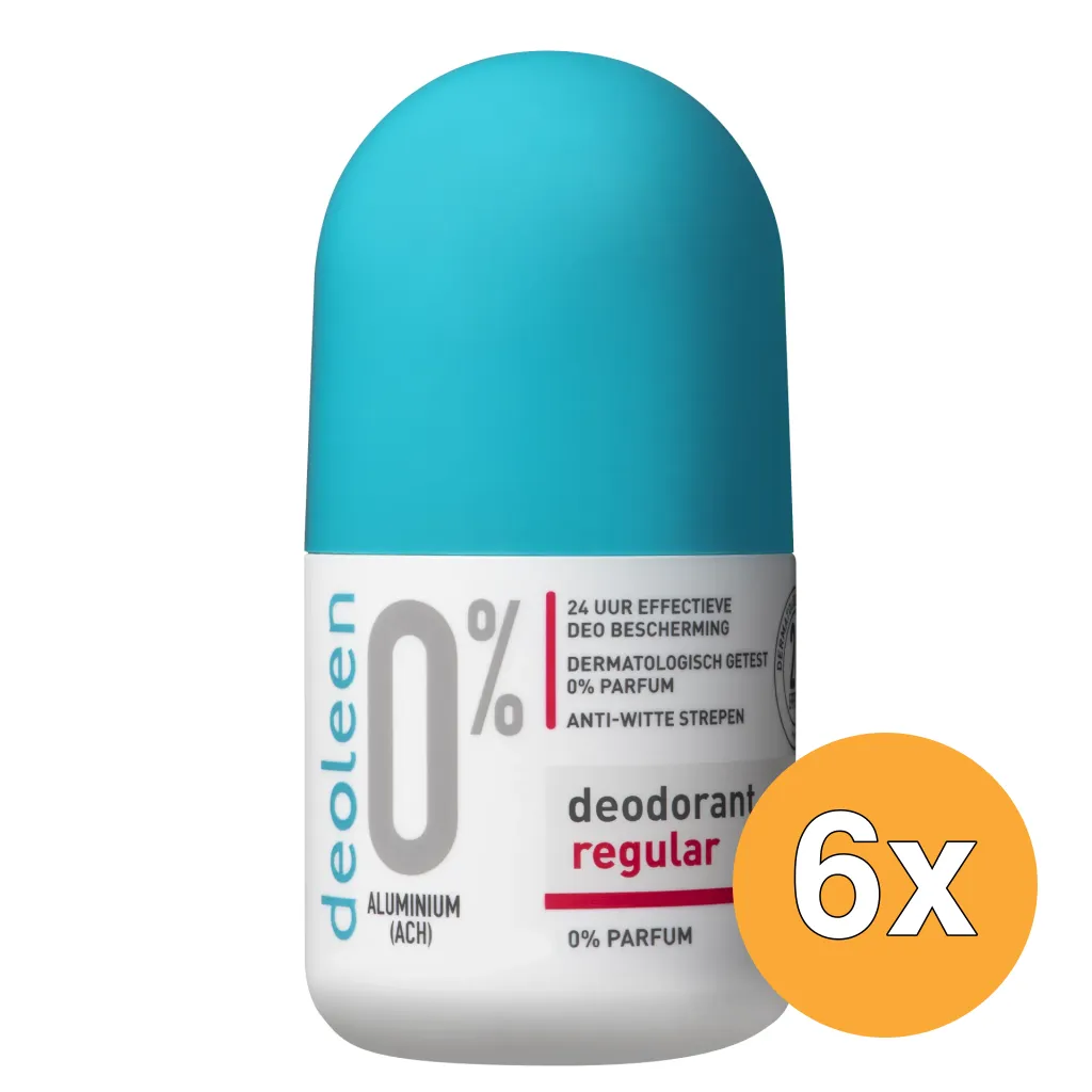 6x Deoleen Deodorant roller 0% regular (50 ml)