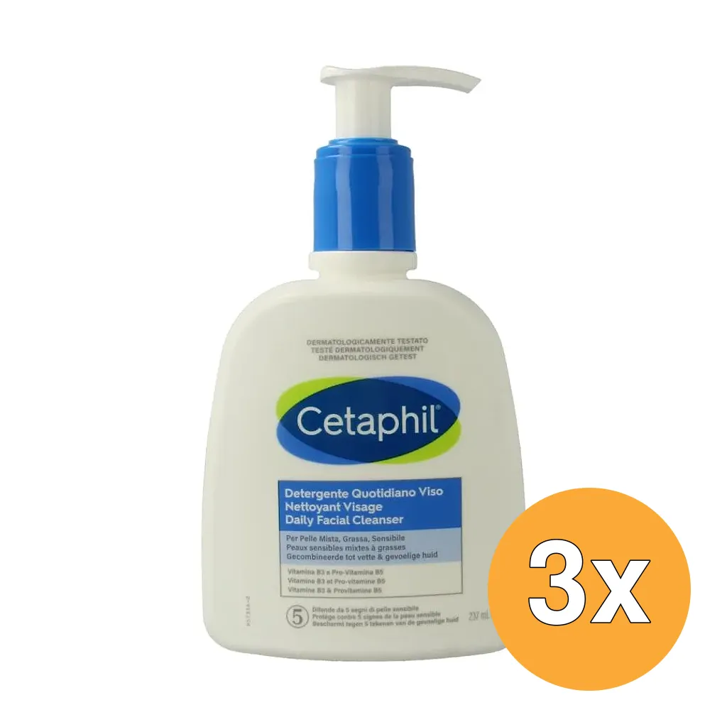 3x Cetaphil Daily Facial Cleanser (237 ml)