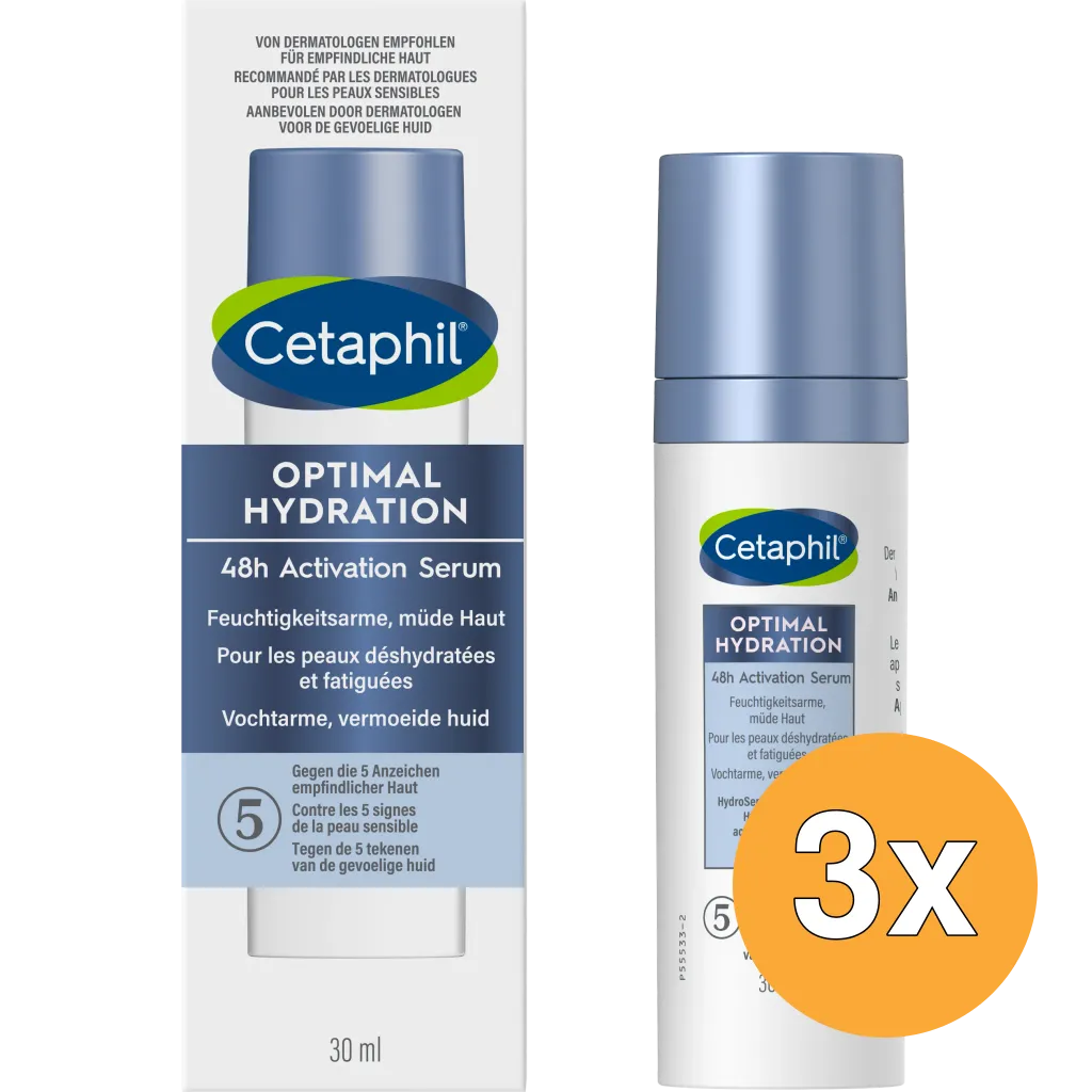 3x Cetaphil Optimal Hydration 48h Activation Serum (30 ml)