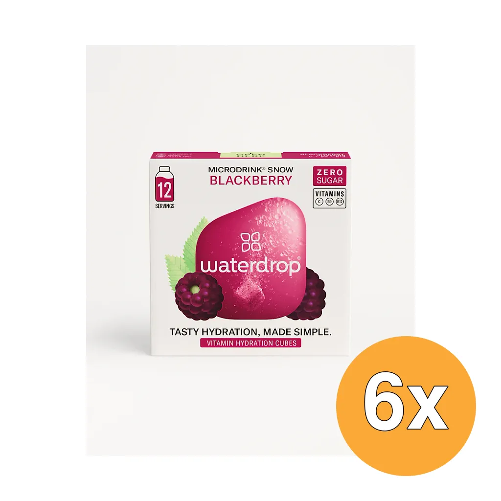 6x Waterdrop Microdrink Snow Bruistablet Braam (12 stuks)