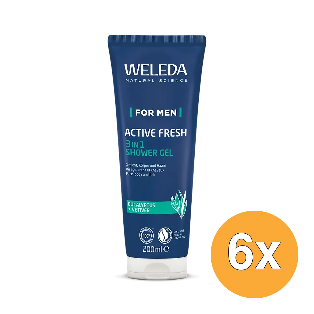 6x WELEDA Men active fresh 3 in 1 (200 ml)