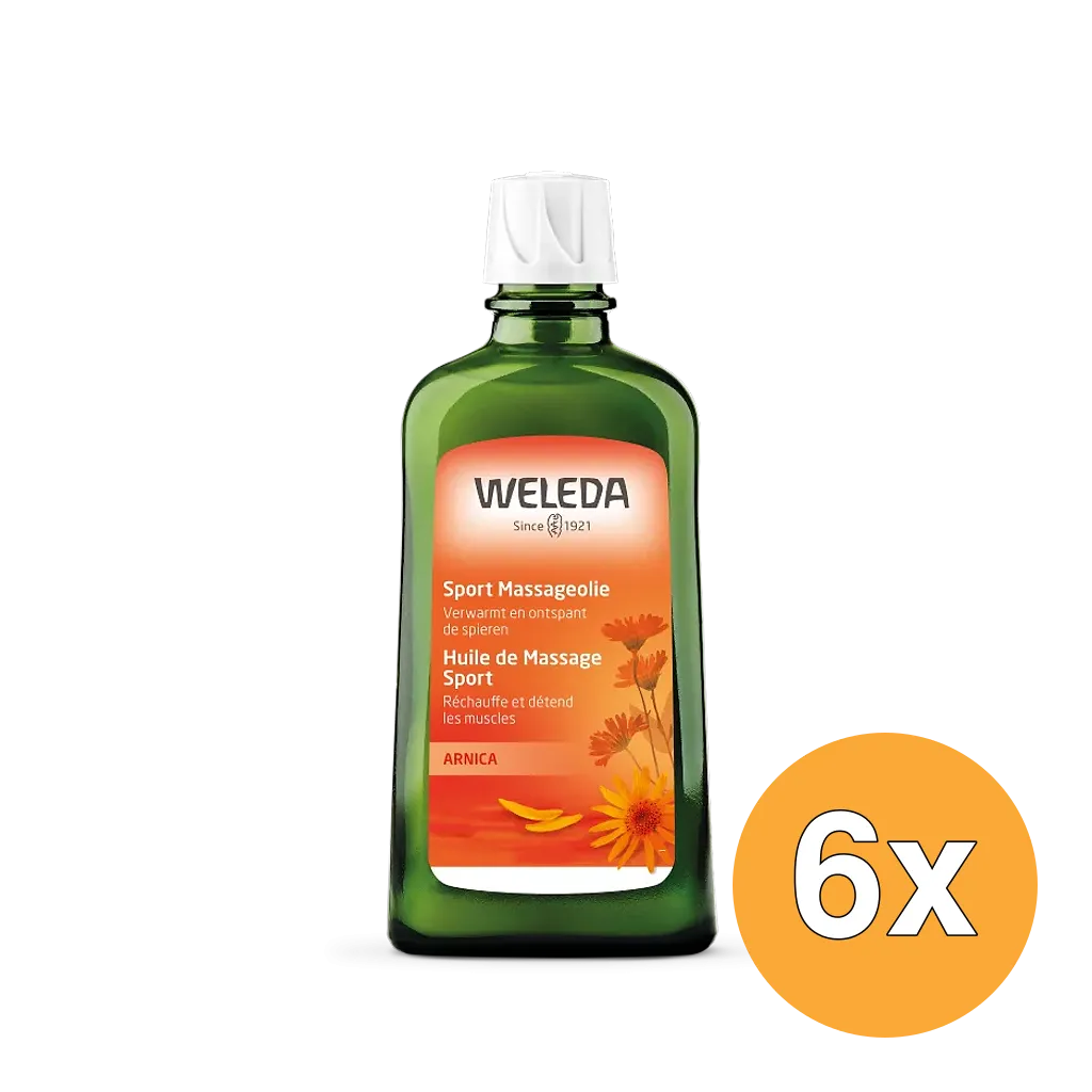 6x Weleda Arnica Sport Massageolie (200 ml)