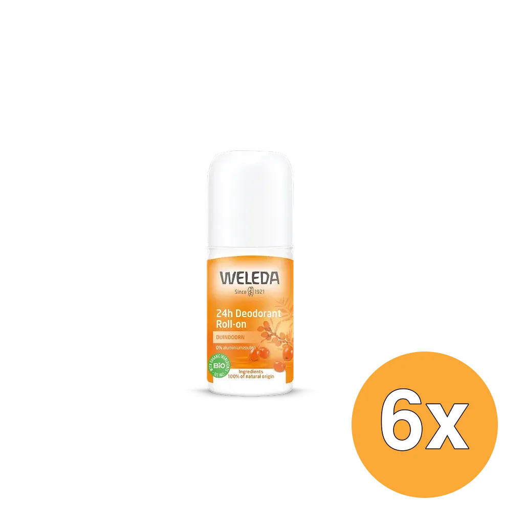 6x WELEDA Duindoorn 24h roll on deodorant (50 ml)