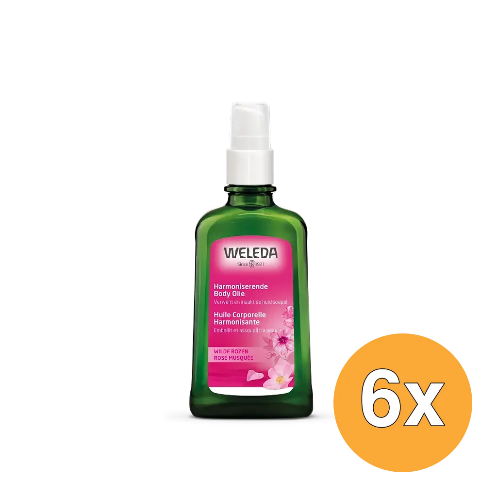 6x WELEDA Wilde rozen harmoniserende body olie (100 ml)