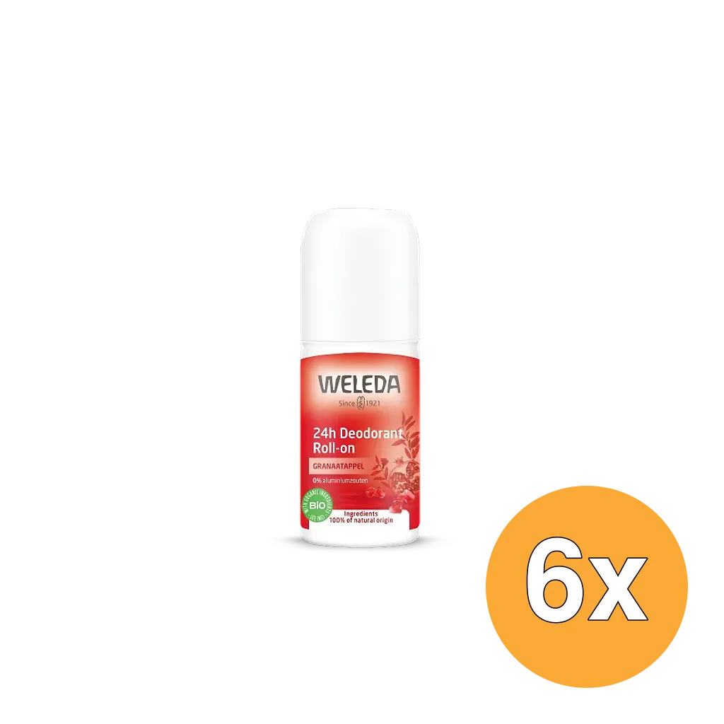 6x WELEDA granaatappel 24h roll on deodorant (50 ml)