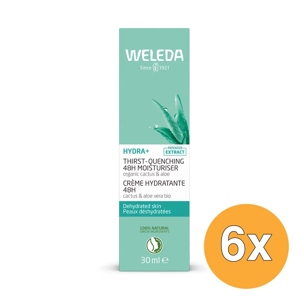 6x Weleda Hydra+ 48H Hydraterende Gezichtscreme (30 ml)