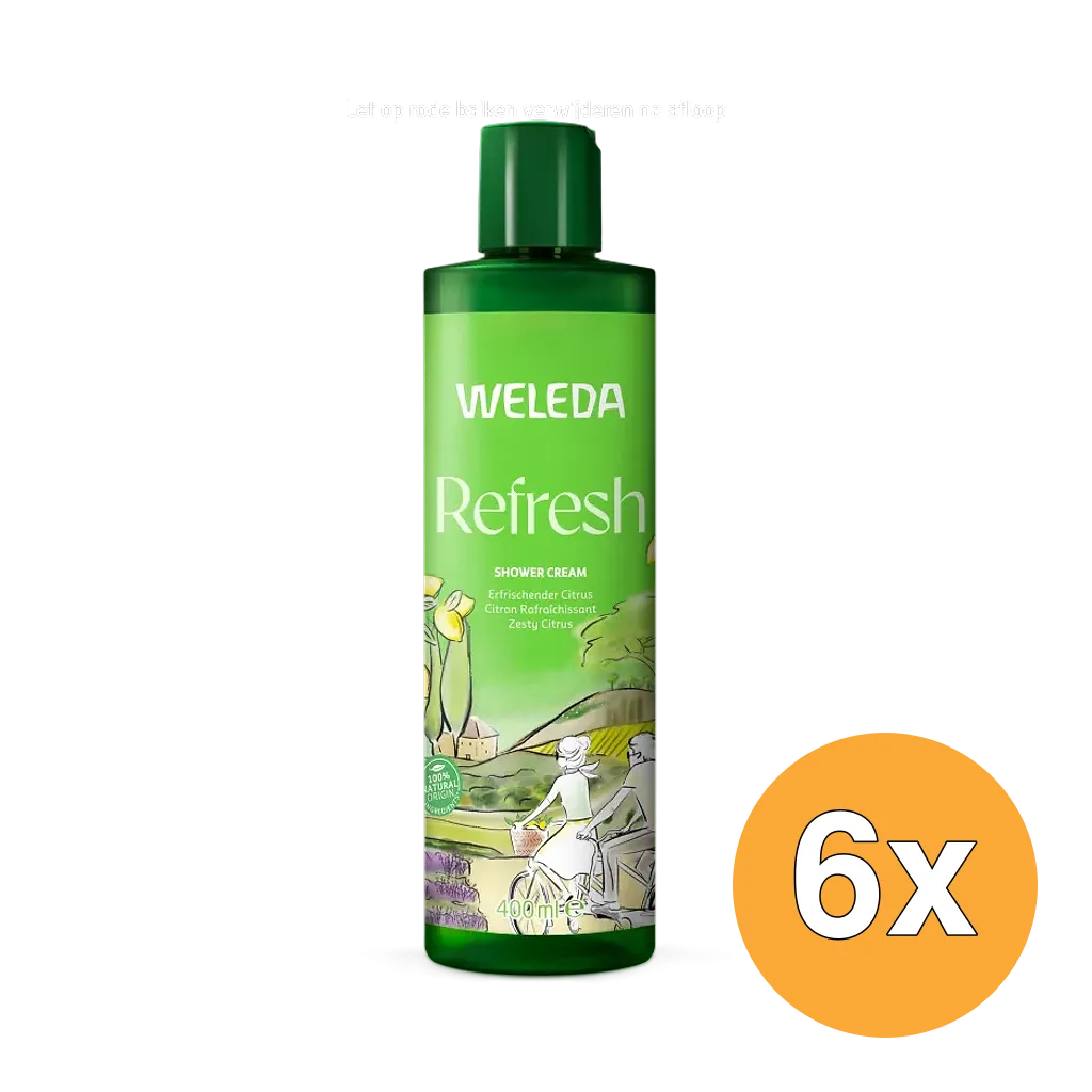 6x Weleda Refresh Douchecreme Citrus (400 ml)