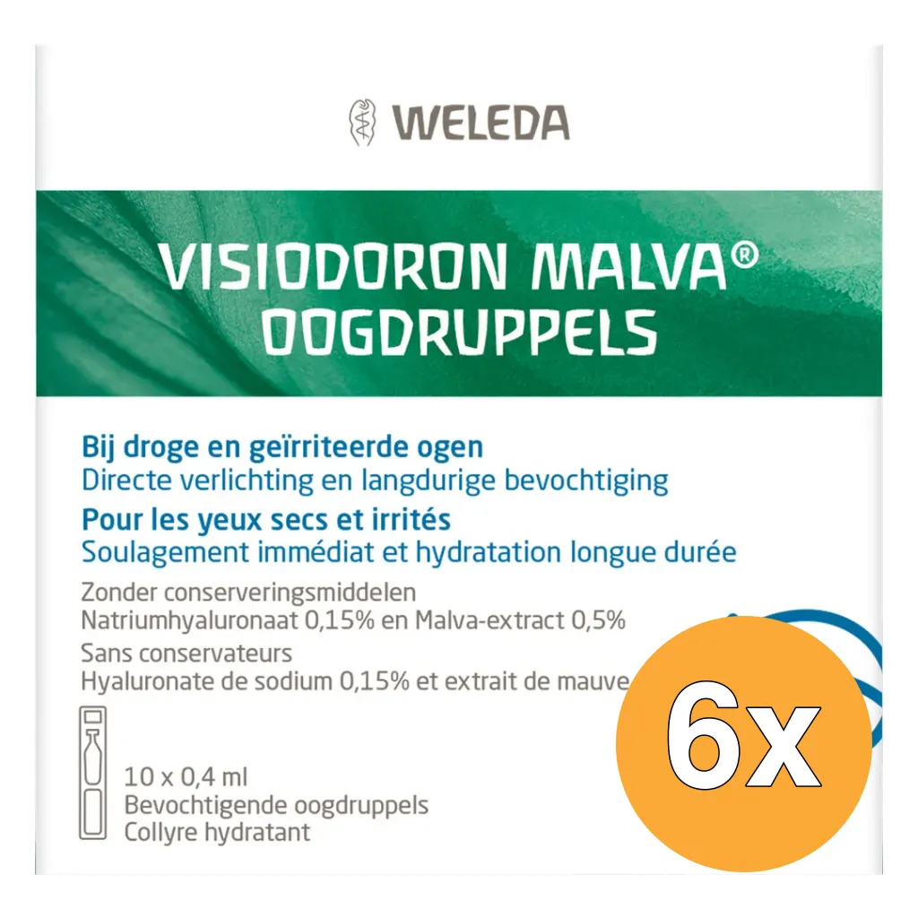 6x WELEDA Visiodoron malva oogdruppels 0.4ml (10 stuks)