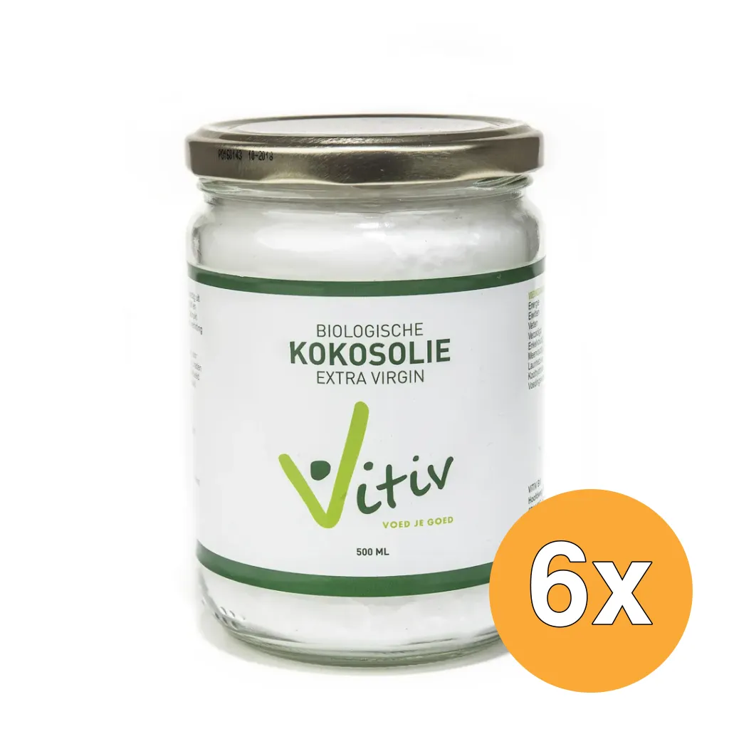 6x Vitiv Kokosolie Extra Virgin Bio (500 ml)