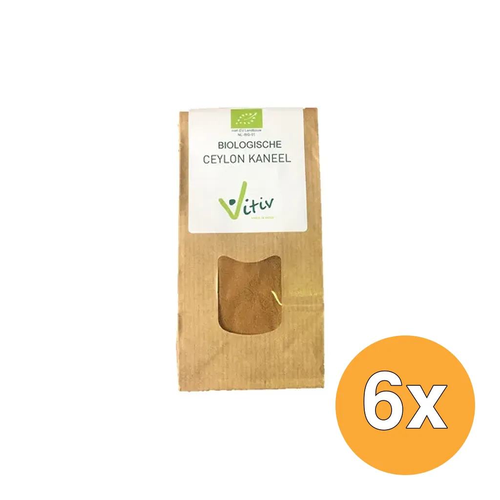 6x Vitiv Ceylon Kaneel Poeder Bio (100 gr)