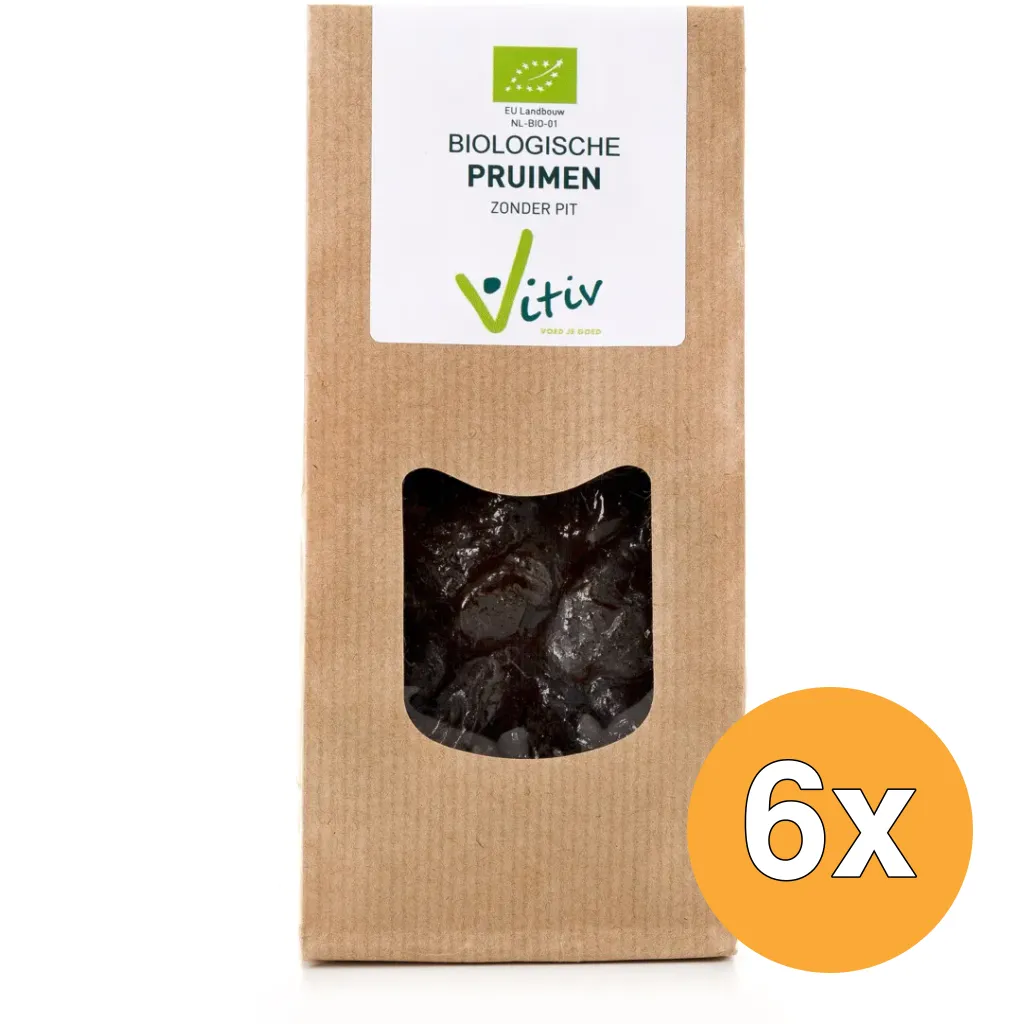 6x Vitiv Pruimen Zonder Pit Bio (500 gr)