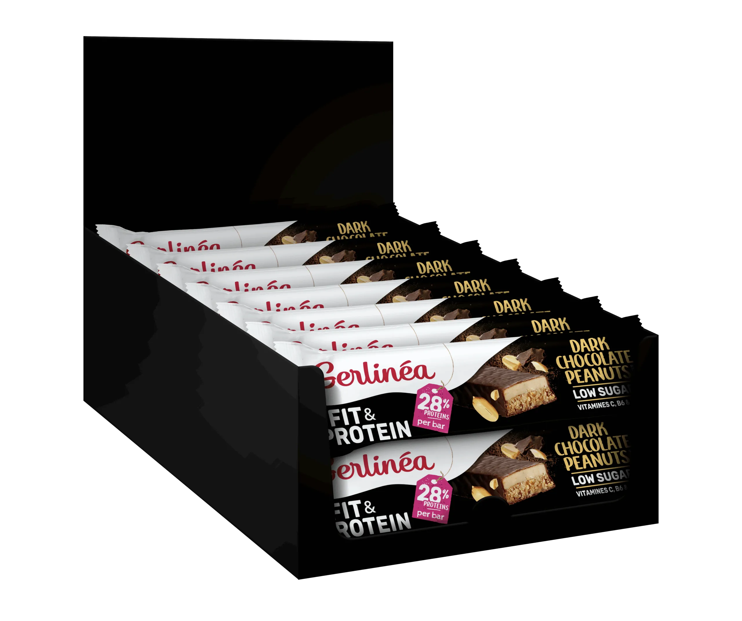 Gerlinea Fit & Protein Dark Chocolate Peanuts Reep (45 gr)