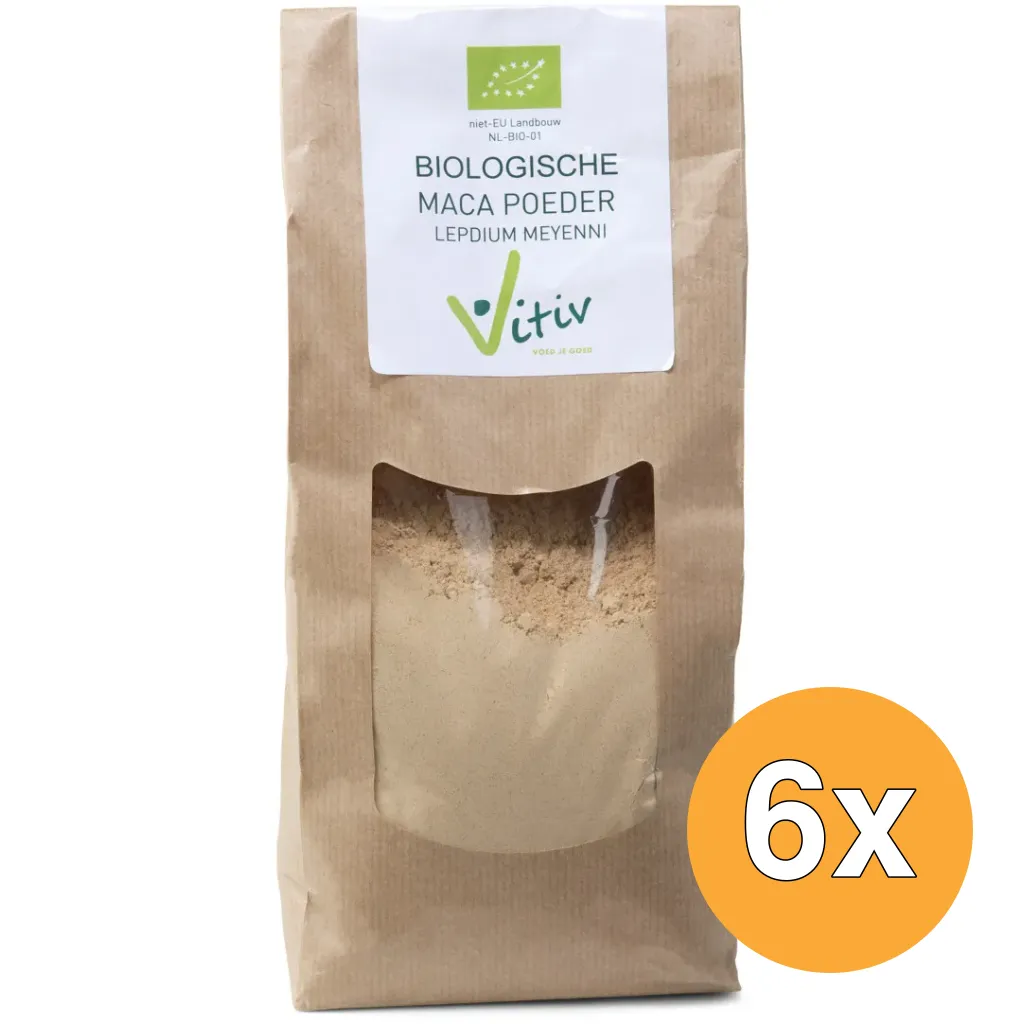 6x Vitiv Rode Maca Poeder Bio (500 gr)