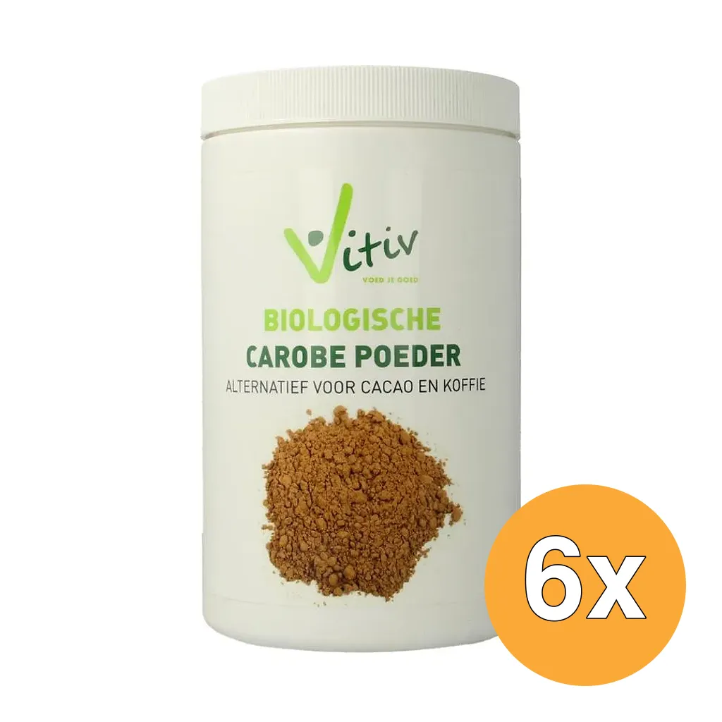 6x Vitiv Carobe Poeder Bio (500 gr)