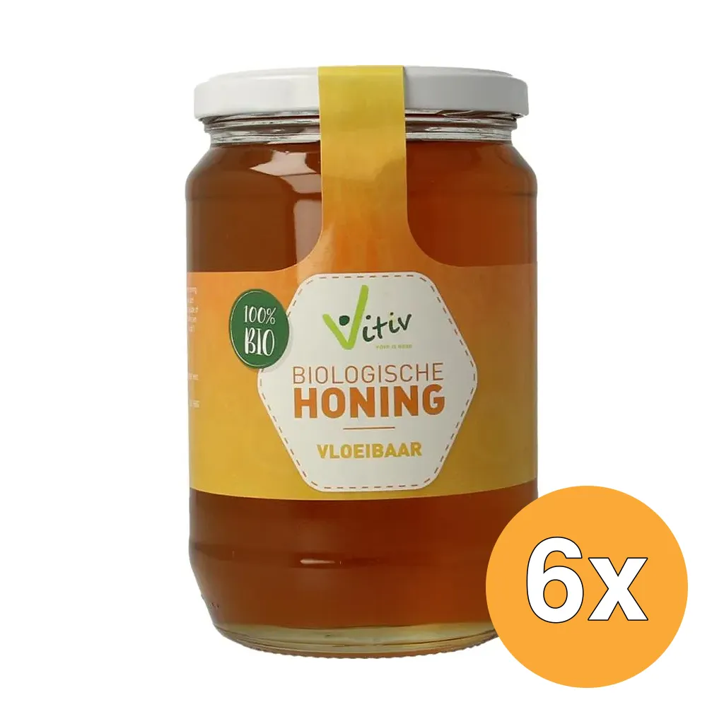 6x Vitiv Honing Vloeibaar Biologisch (900 gr)