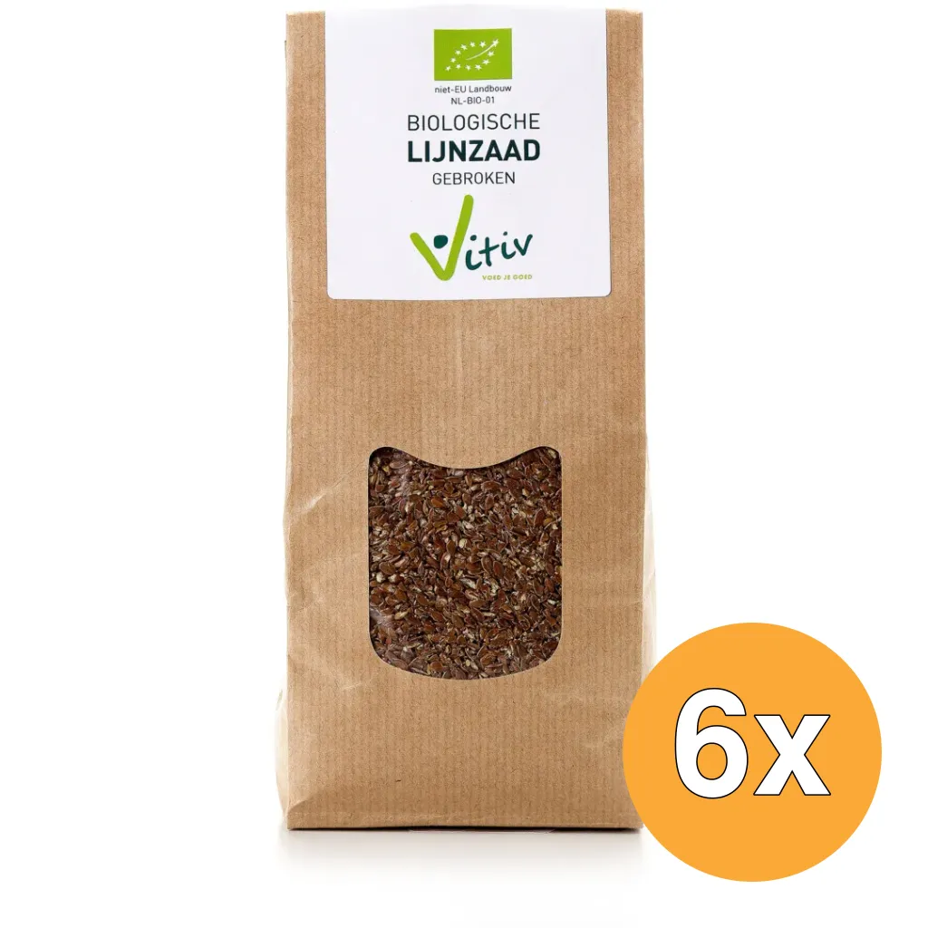 6x Vitiv Lijnzaad Gebroken Bio (500 gr)