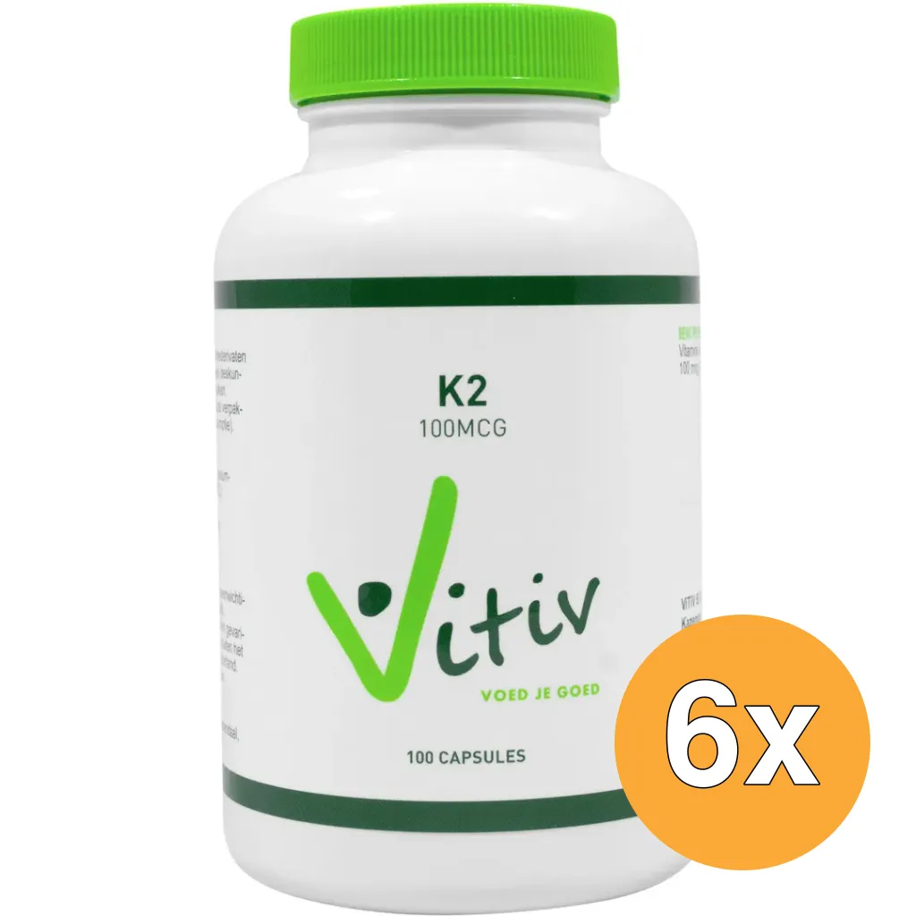 6x Vitiv Vitamine K2 100Mcg (100 capsules)