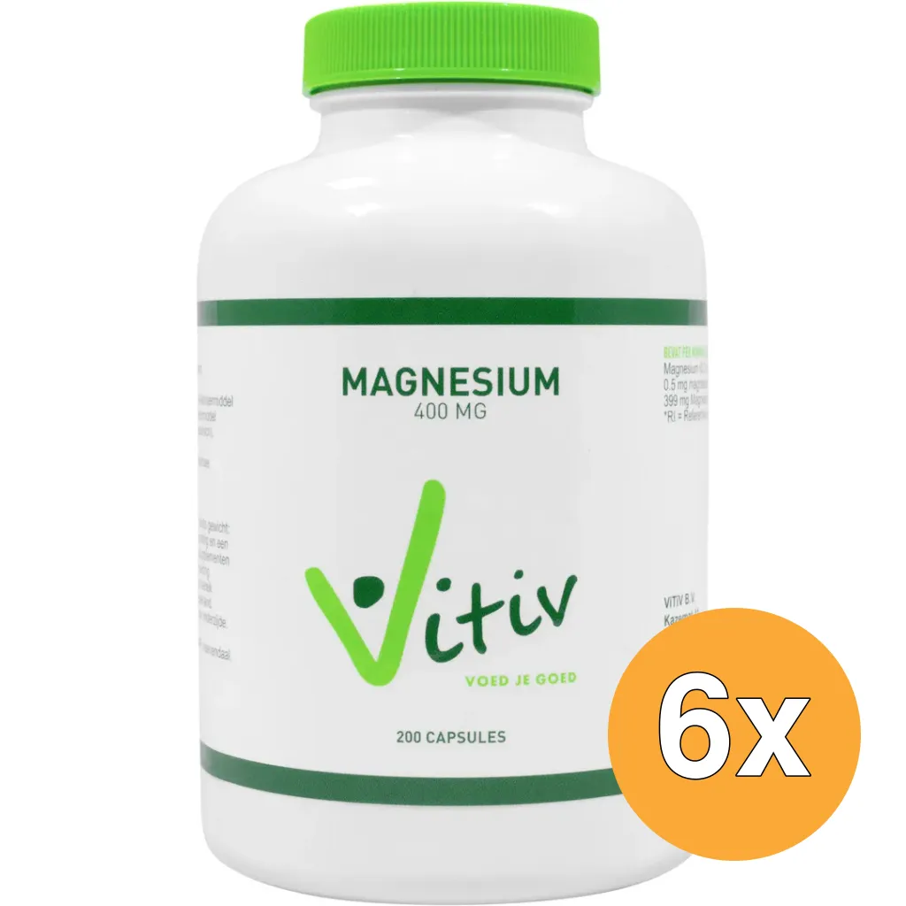 6x Vitiv Magnesium 400 Mg (200 capsules)
