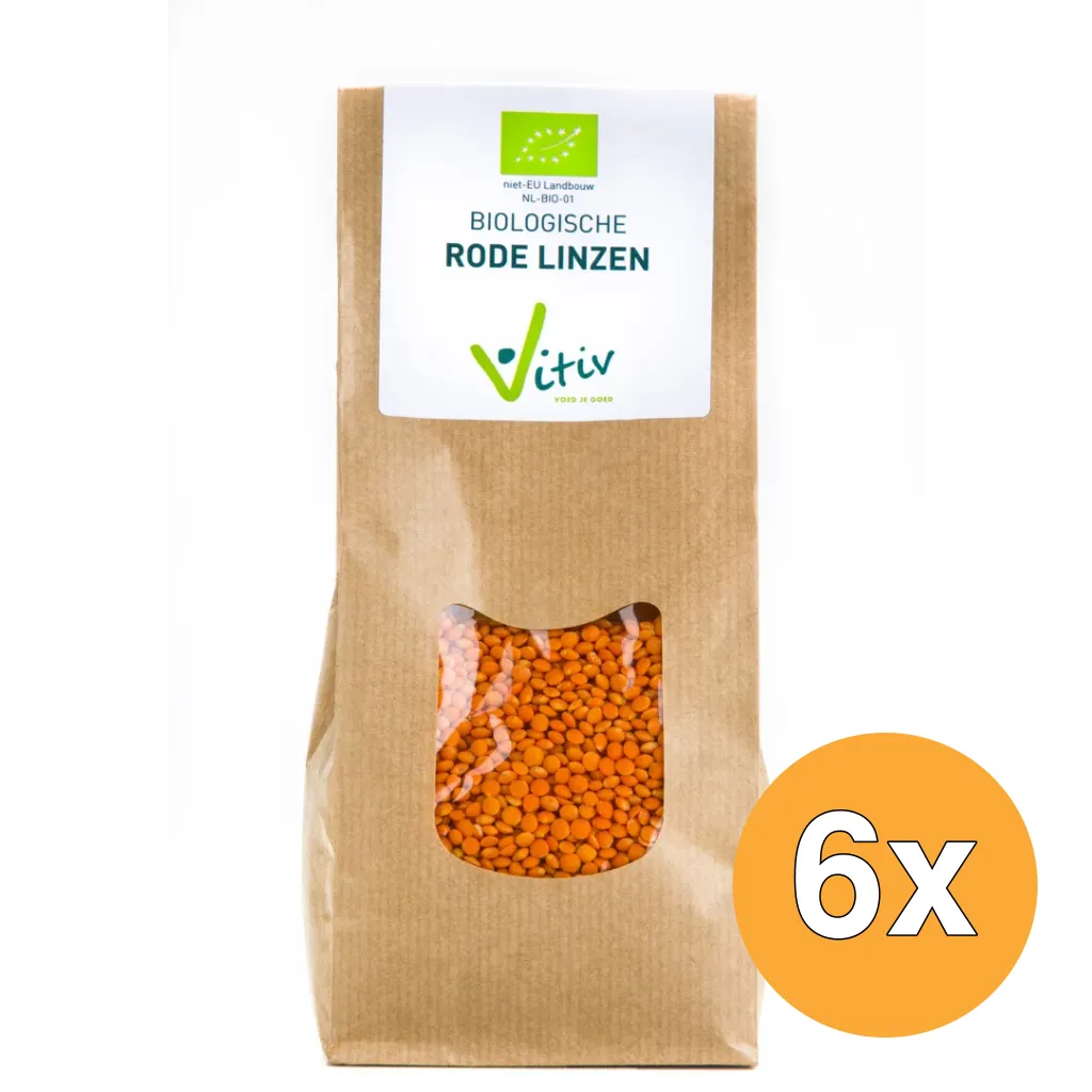 6x Vitiv Rode Linzen Bio (500 gr)