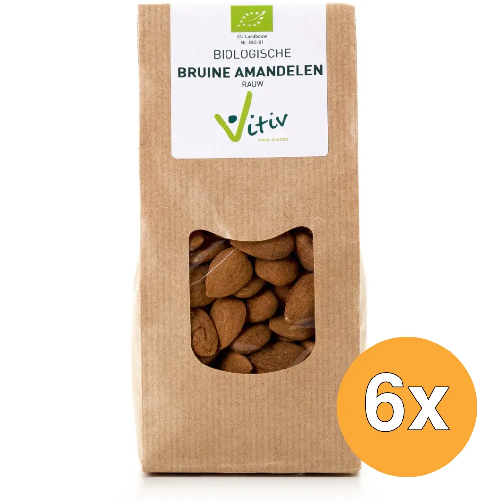 6x Vitiv Amandelen Met Vlies Bio (250 gr)