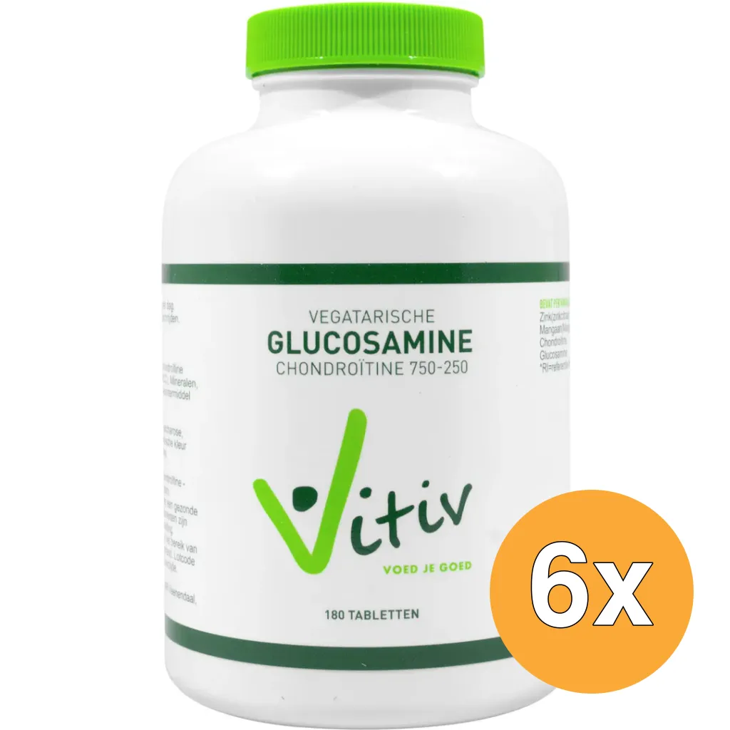 6x Vitiv Glucosamine Chondroitine Vegetarisch (180 tabletten)