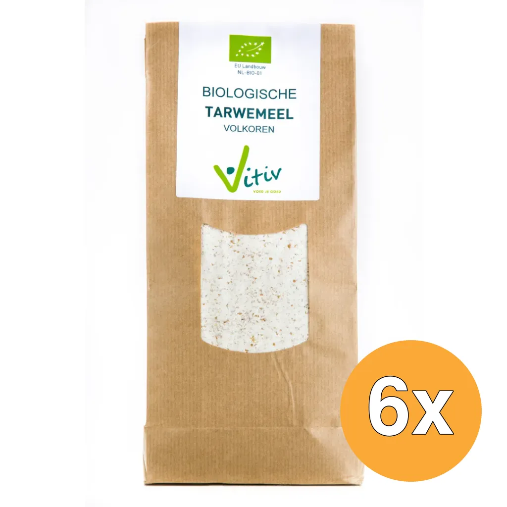6x Vitiv Tarwemeel Volkoren Bio (1000 gr)
