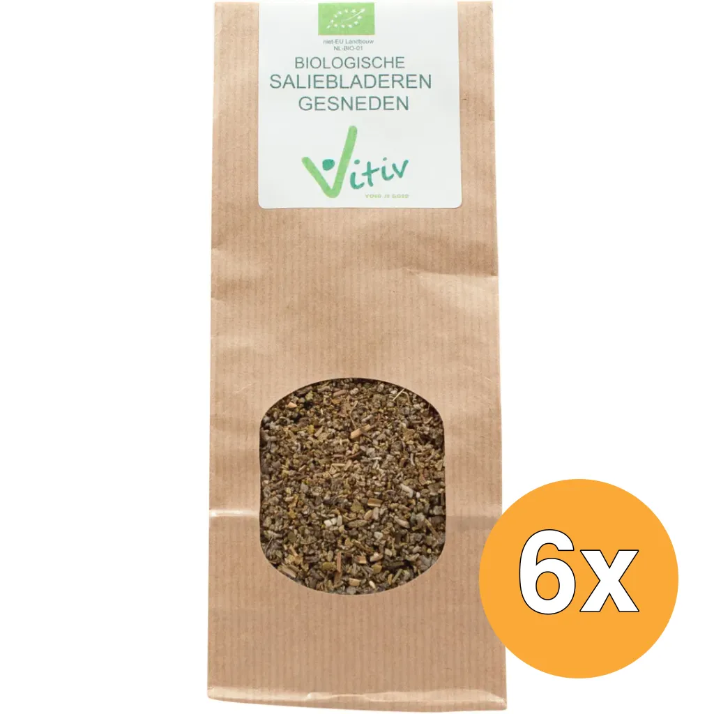6x Vitiv Salieblad Gesneden Bio (25 gr)