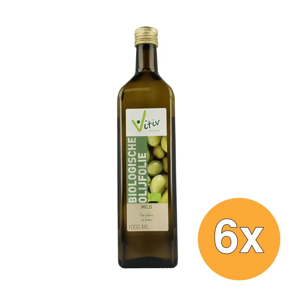 6x Vitiv Olijfolie Mild Bakken En Brade N Bio (1000 ml)