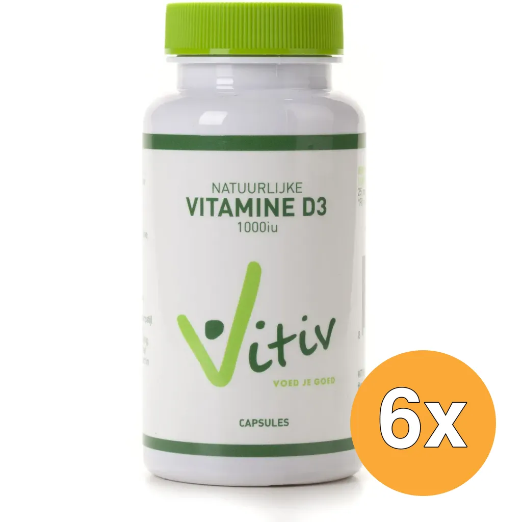 6x Vitiv Vitamine D3 1000Iu (360 capsules)
