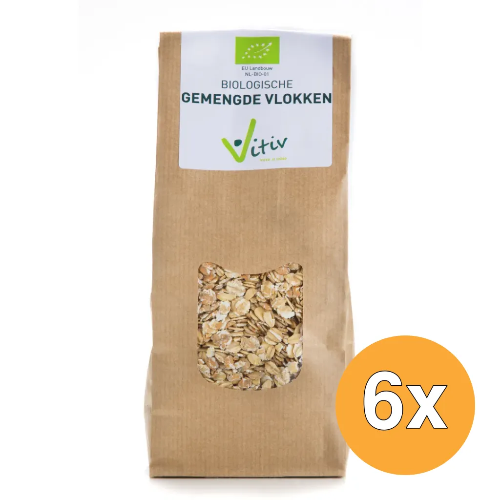 6x Vitiv Gemengde Vlokken Bio (500 gr)