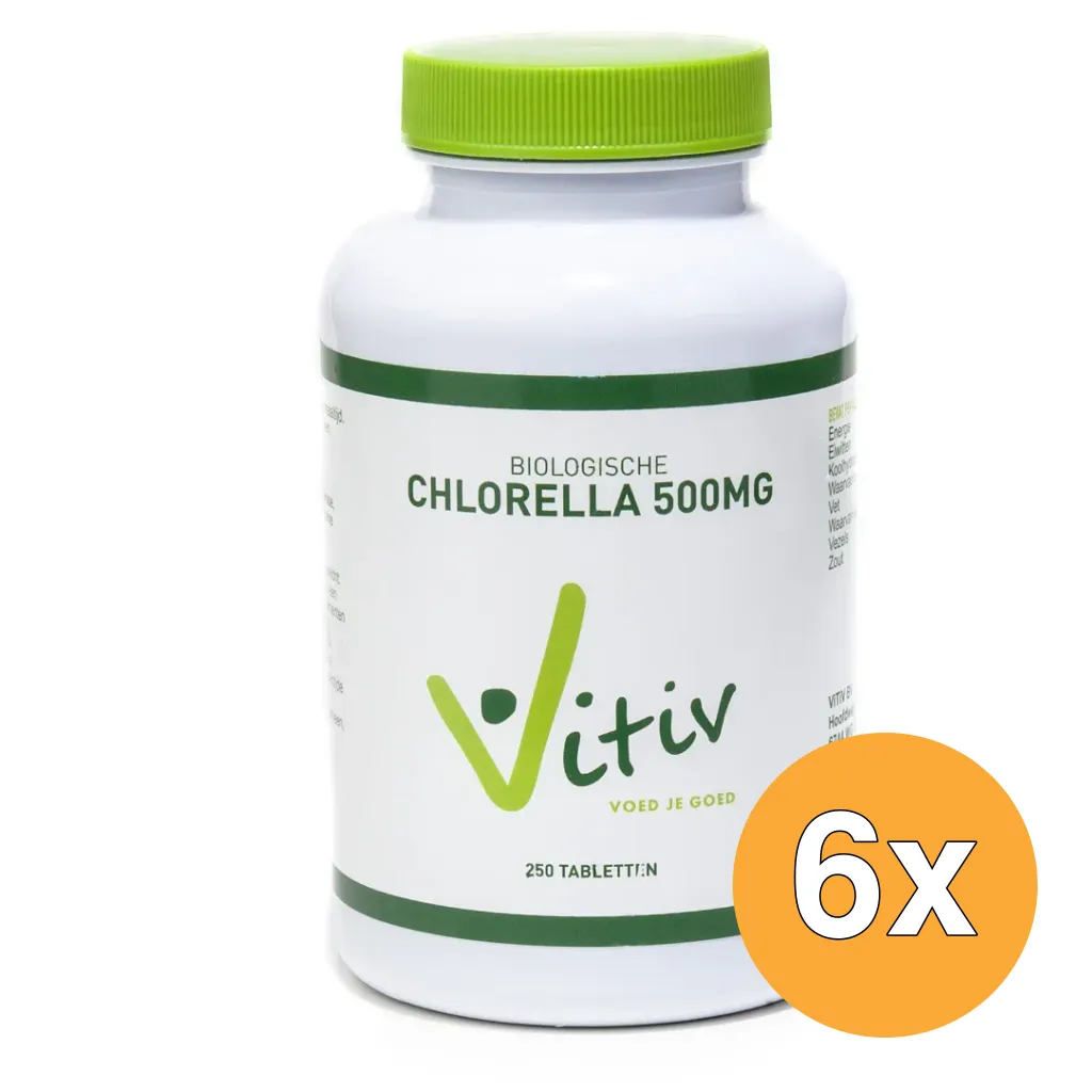 6x Vitiv Chlorella 500 Mg Bio (500 tabletten)