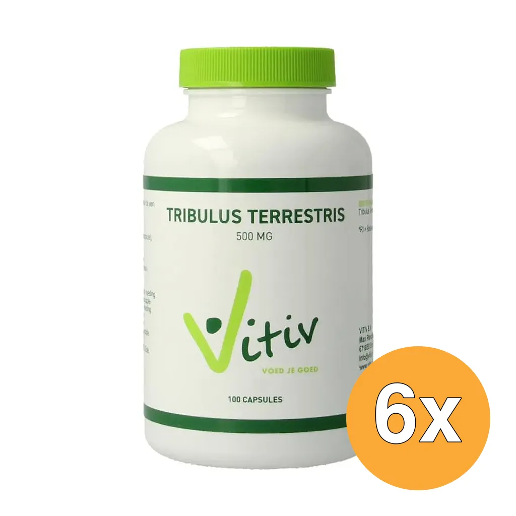 6x Vitiv Tribulus Terrestris 500Mg Groen (100 capsules)