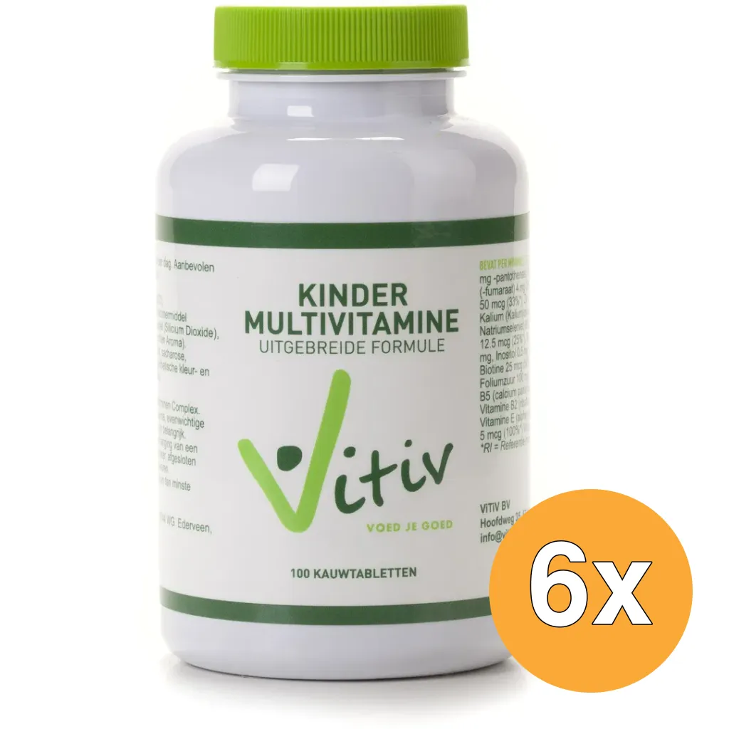 6x Vitiv Kinder Multivitamine (100 Kauwtabletten)