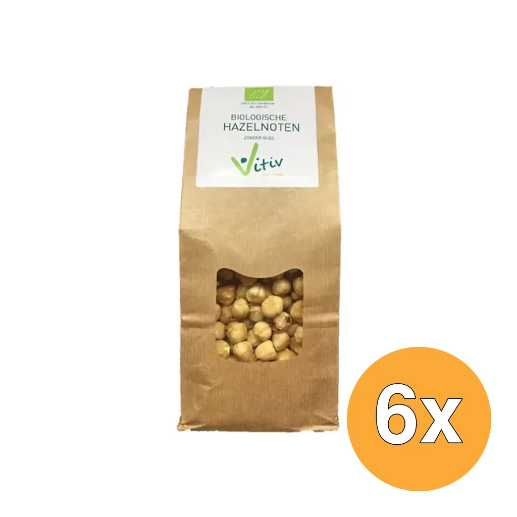 6x Vitiv Hazelnoten Zonder Vlies Bio (250 gr)
