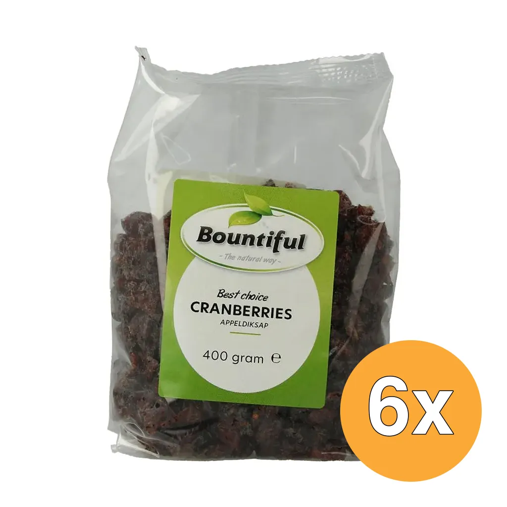 6x Bountiful Cranberries Appeldiksap (400 gr)